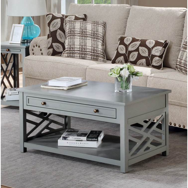 Red Barrel Studio?? 36"Wide Coffee Table With Storage Drawer, Gray | Wayfair